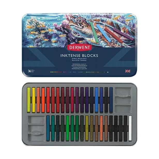 Tusz w sztabach Inktense Blocks, Derwent, 36 kolorów