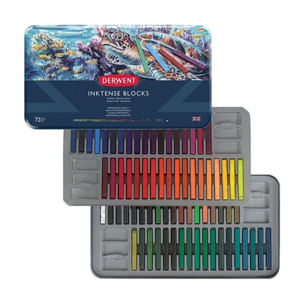 Tusz w sztabach Inktense Blocks, Derwent, 72 kolory