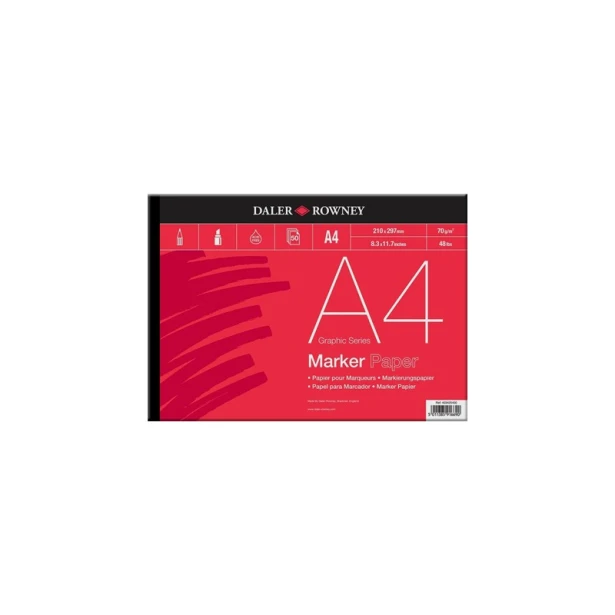 Daler-Rowney Series A, blok do markerów i pisaków A4, 50ark. 70g