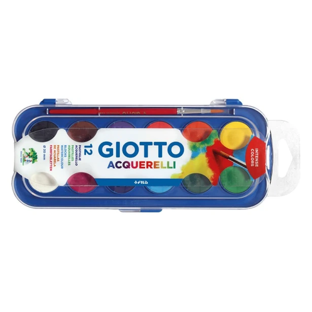 Farby akwarelowe Giotto 30 mm, 12 kolorów