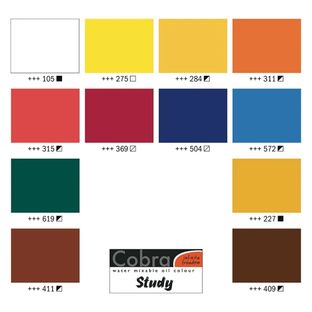 Farby olejne Cobra Study, Talens, 12 x 20ml