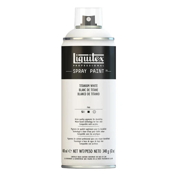 0432 Titanium white, farba w spray'u Liquitex, 400ml