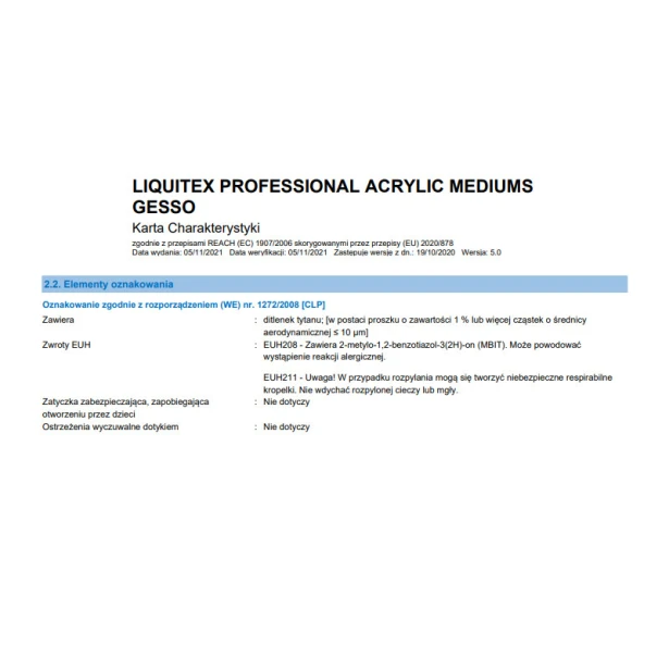 White gesso, gesso białe Liquitex 1890ml
