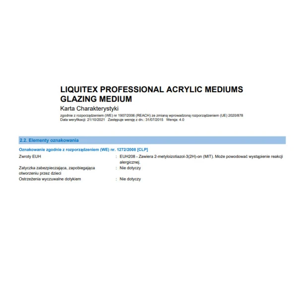 Glazing medium, medium do laserunków, Liquitex 473ml