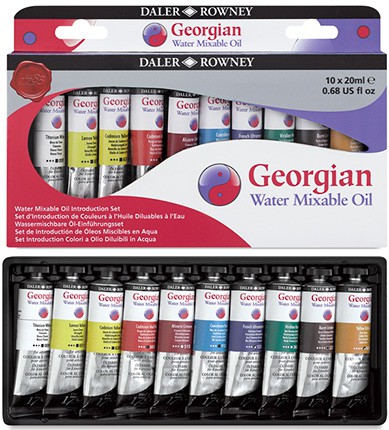 Farby olejne Georgian Water Mixable, Daler-Rowney, 10x20ml