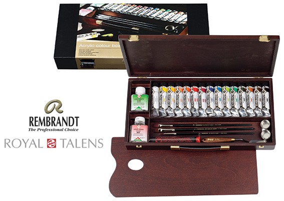 Farby akrylowe Talens Rembrandt Professional, 15 x 40 ml + akc.