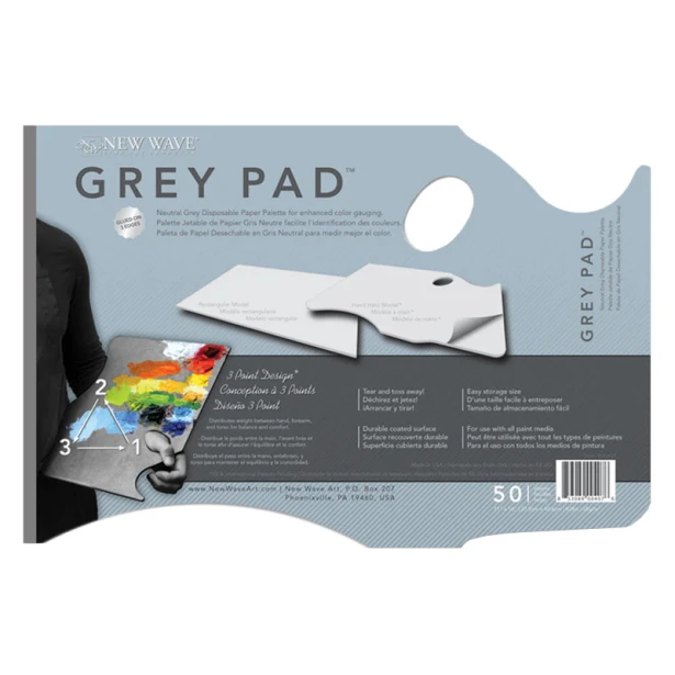 Grey Pad Hand Held, paleta malarska papierowa 50 ark.