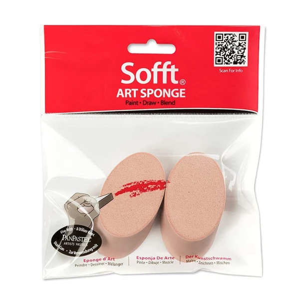 PanPastel Gąbka "Skośna - okrągła" do nakładania pasteli, 2szt.