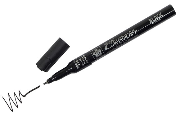 Black - fine, pisak Pen Touch Calligrapher, Sakura, 1.8mm