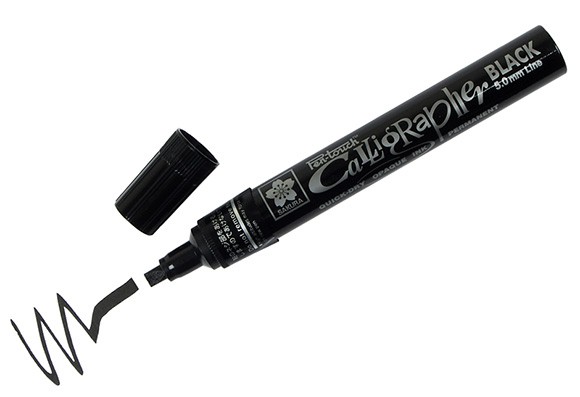 Black - medium, pisak Pen Touch Calligrapher, Sakura, 5mm