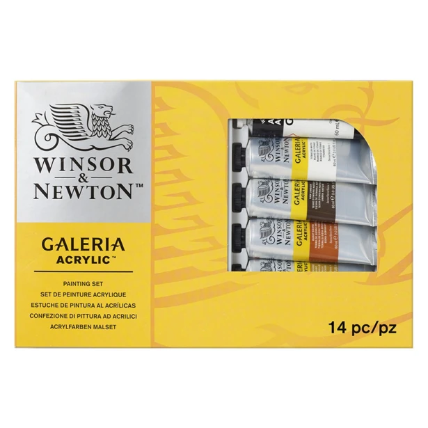 Farby akrylowe Galeria, zestaw 10 x 60ml + akcesoria