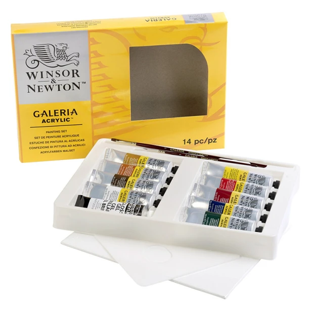 Farby akrylowe Galeria, zestaw 10 x 60ml + akcesoria