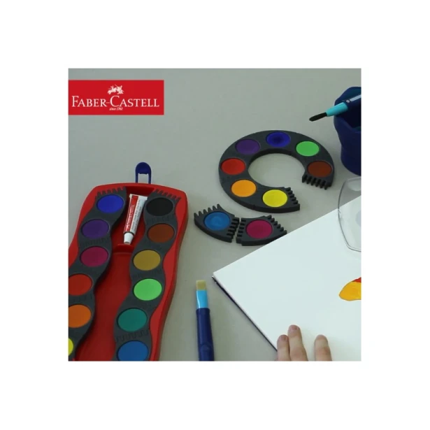 Farby  wodne Connector, Faber-Castell, 12 kol. + akcesoria