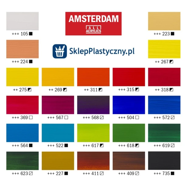 Farby akrylowe Talens Amsterdam, 24 x 20ml