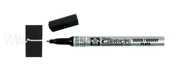 Silver - fine, pisak Pen Touch, Sakura, 1mm