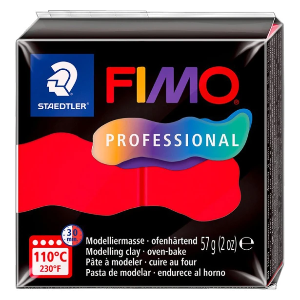 200 True red, FIMO Professional, modelina termoutwardzalna, 57g