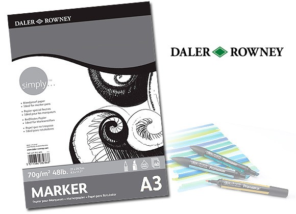 Daler-Rowney Simply, blok do markerów A3, 40 ark. 70g