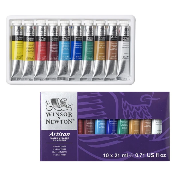 Farby olejne wodorozcieńczalne Artisan W&amp;N, 10 x 21 ml