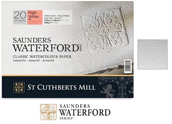 Waterford HP H/W, Saunders, blok akwarelowy 23x31cm, 20ark, 300g