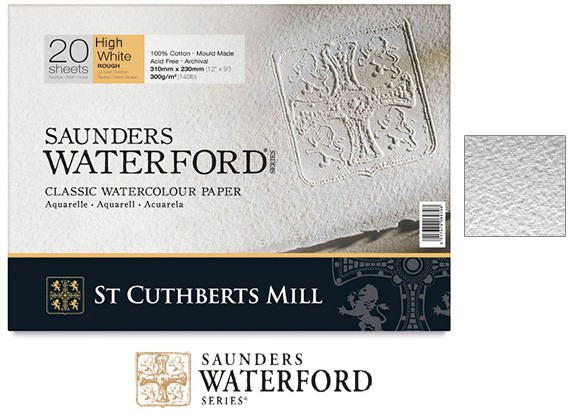 Waterford ROUGH H/W, Saunders, blok akwarelowy 23x31cm, 20ark, 3