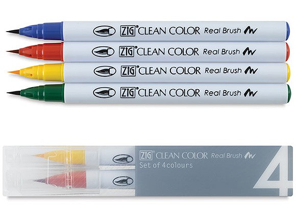 Clean Color, Kuretake, Pure colors 4szt