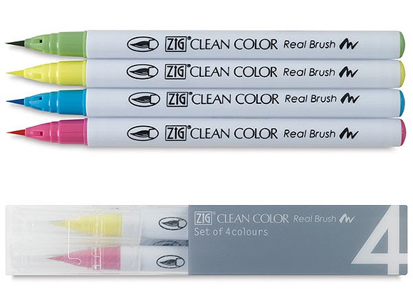 Clean Color, Kuretake, Pop colors 4szt
