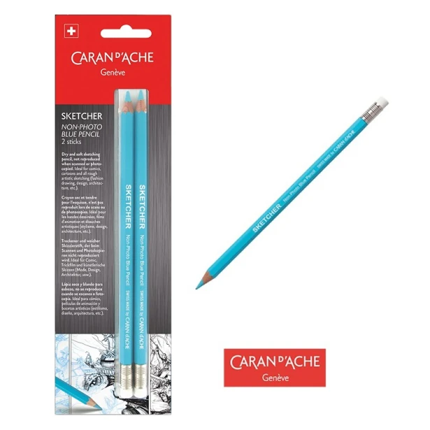 Non-photo Blue Pencil, ołówek szkicowy Caran d'Ache, 2 szt.