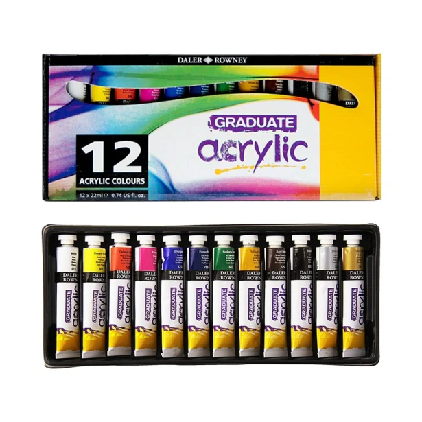 Farby akrylowe Graduate Daler Rowney 12 kol x 22ml