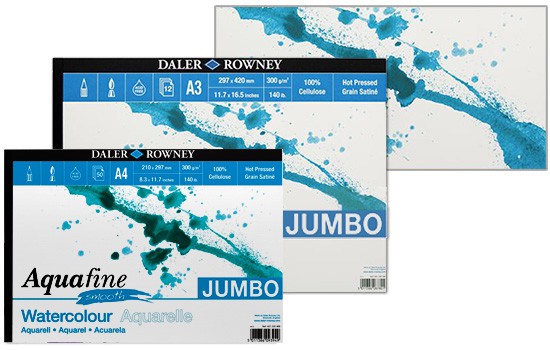 Aquafine Smooth JUMBO, blok akwarelowy Daler Rowney A3, 50 ark.