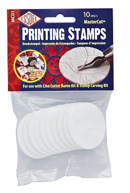 Płyta linoleum stempel, Educational Art, zestaw 10 szt, śr 4,5cm