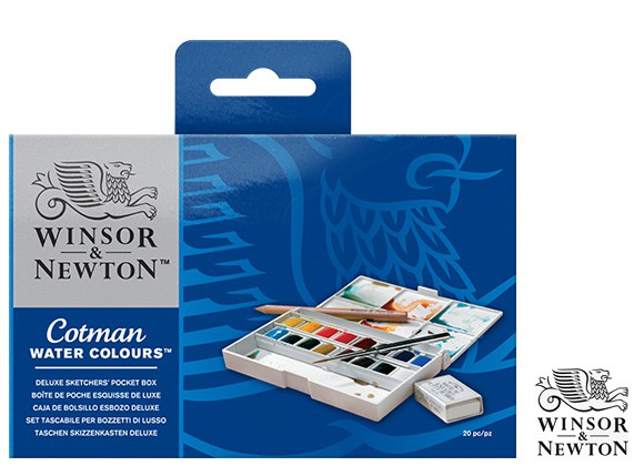 Farby akwarelowe Cotman w kostkach, Deluxe Sketchers pocket box