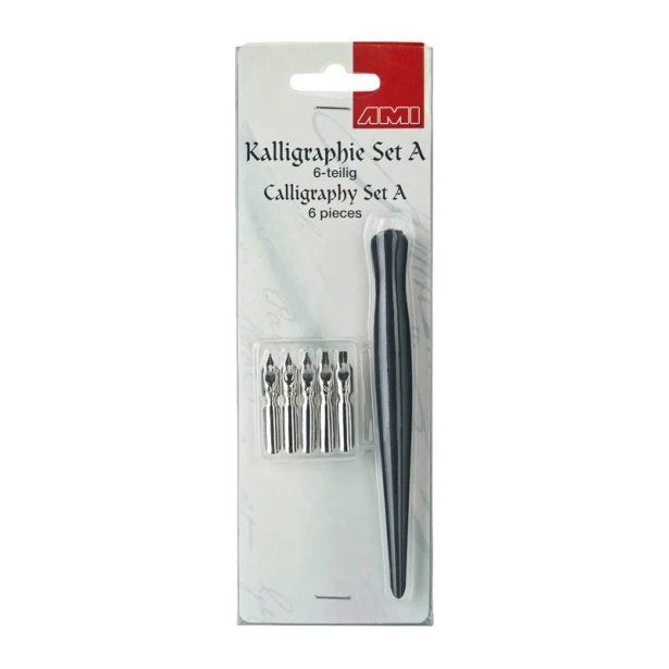 Calligraphy set A, zestaw obsadki i stalówek, 6 elementów