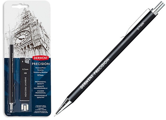 Ołówek automatyczny Precision Derwent 0.7 mm + akcesoria