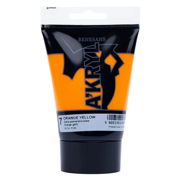 7 Żółć pomarańczowa, farba akrylowa A'kryl Renesans 100ml