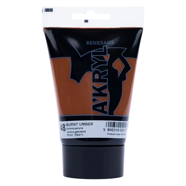 48 Umbra palona, farba akrylowa A'kryl Renesans 100ml