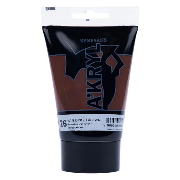 26 Brunat Van Dyck, farba akrylowa A'kryl Renesans 100ml