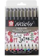 Pisaki pędzelkowe Pigma Brush, Sakura, 9 kolorów