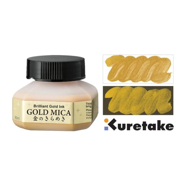 Gold Mica, złoty tusz do kaligrafii, Kuretake, 60ml