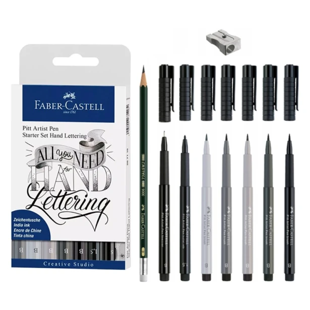 Starter Set Hand Lettering Pitt Faber Castell, zestaw 9szt