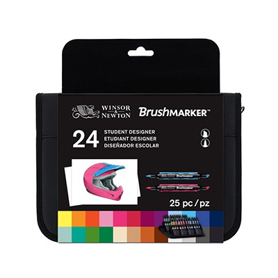Student Designer, zestaw Brushmarker 24 kol.