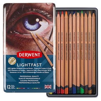 Kredki Derwent Lightfast, 12 kolorów