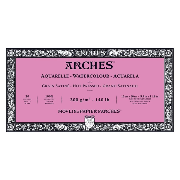 Blok Arches HP 300g 20ark. 15 x 30 cm