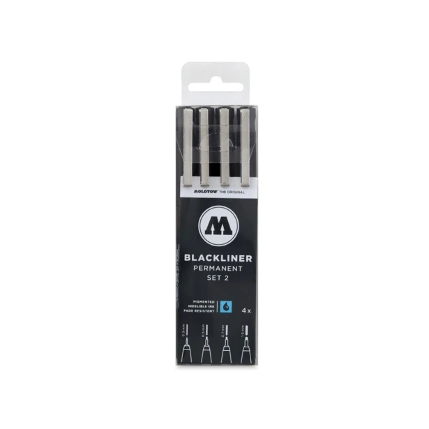 Blackliner Set 2, 4 cienkopisy Molotow