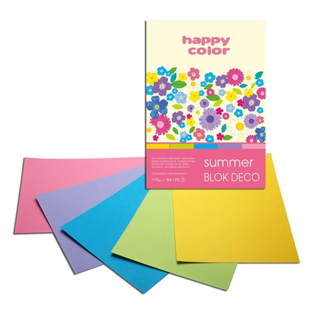 Blok DECO Summer A4 Happy Color, 170g
