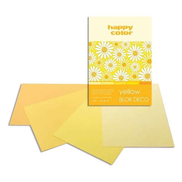Blok DECO Yellow A4 Happy Color, 170g