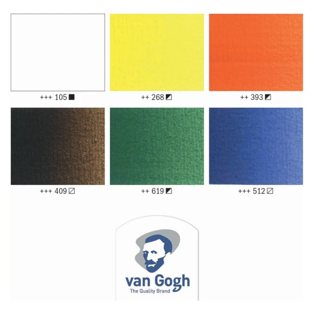 Farby olejne Van Gogh, zestaw 6 x 20 ml