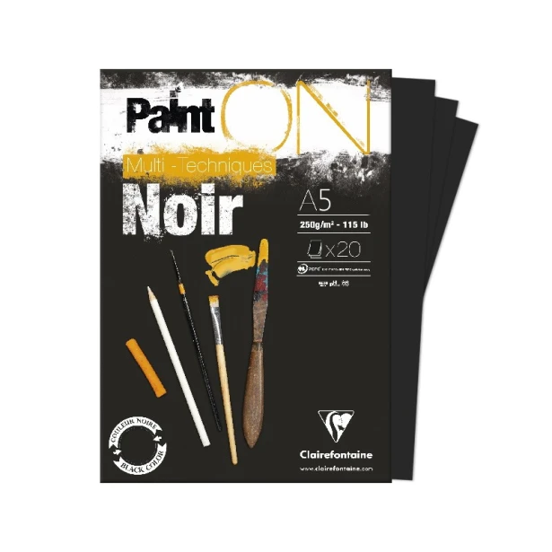 Paint ON Noir, uniwersalny blok A5, 20 ark.