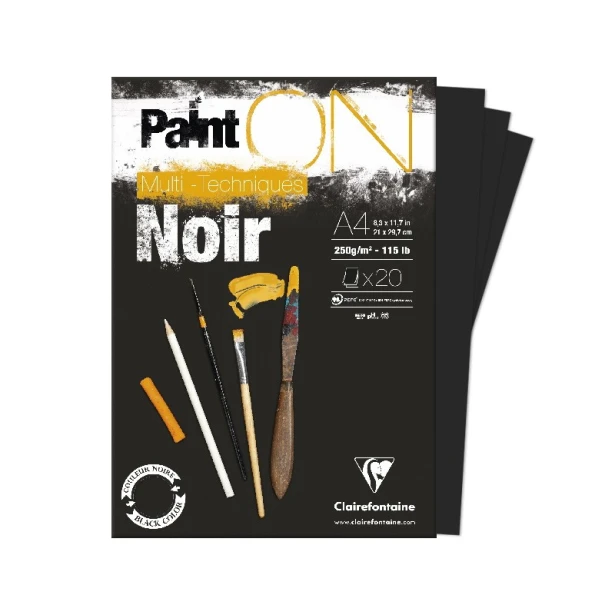 Paint ON Noir, uniwersalny blok A4, 20 ark.