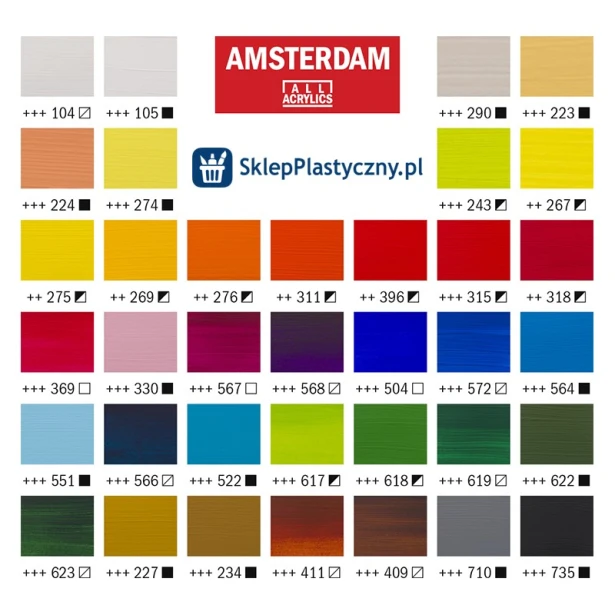 Farby akrylowe Talens Amsterdam, 36 x 20ml