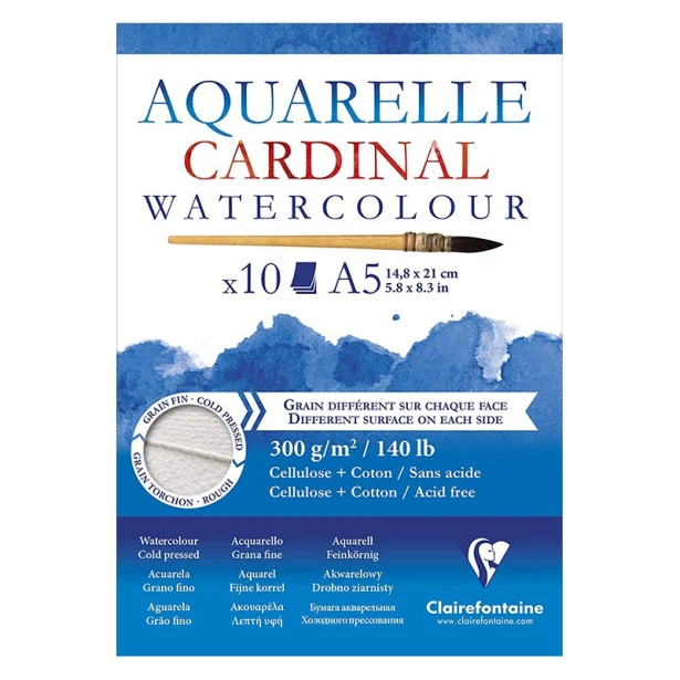Blok do akwareli Clairefontaine, A5, 300g